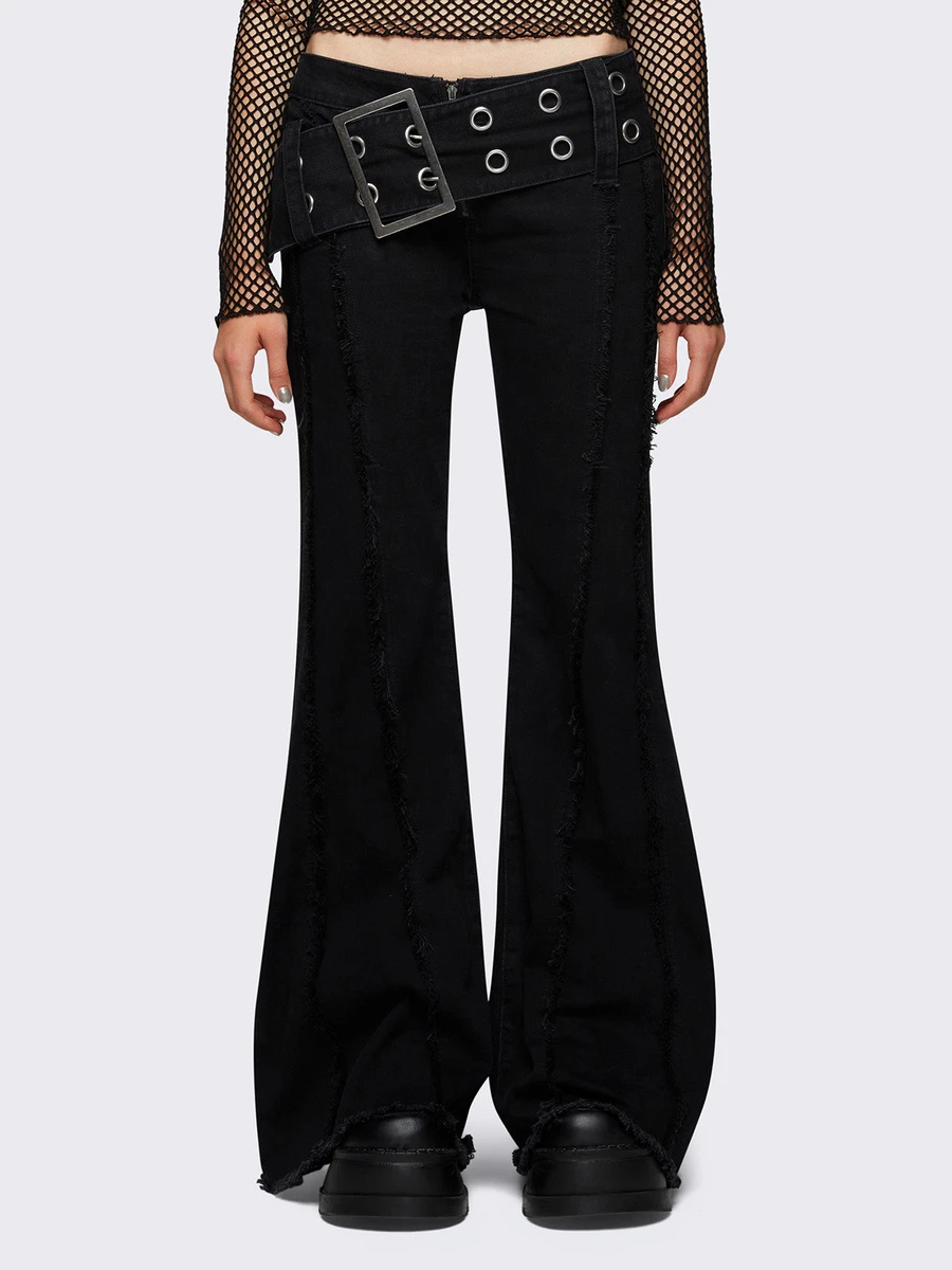 Gia Belted Flared Jeans