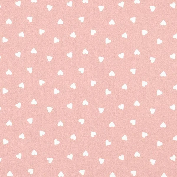 Popeline de coton bio Cœurs éparpillés – vieux rose
