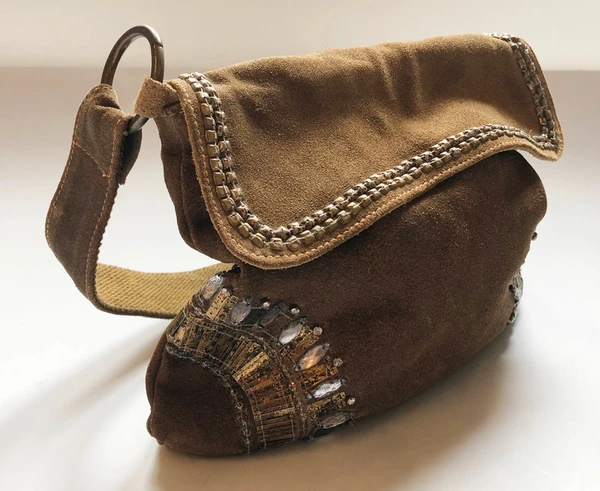 Antik Batik suede purse