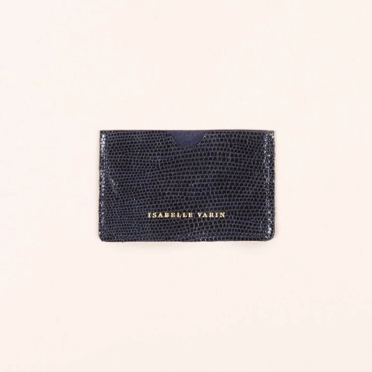Isabelle Varin - Porte Cartes Credy - Lézard Marine | On sale on Choose