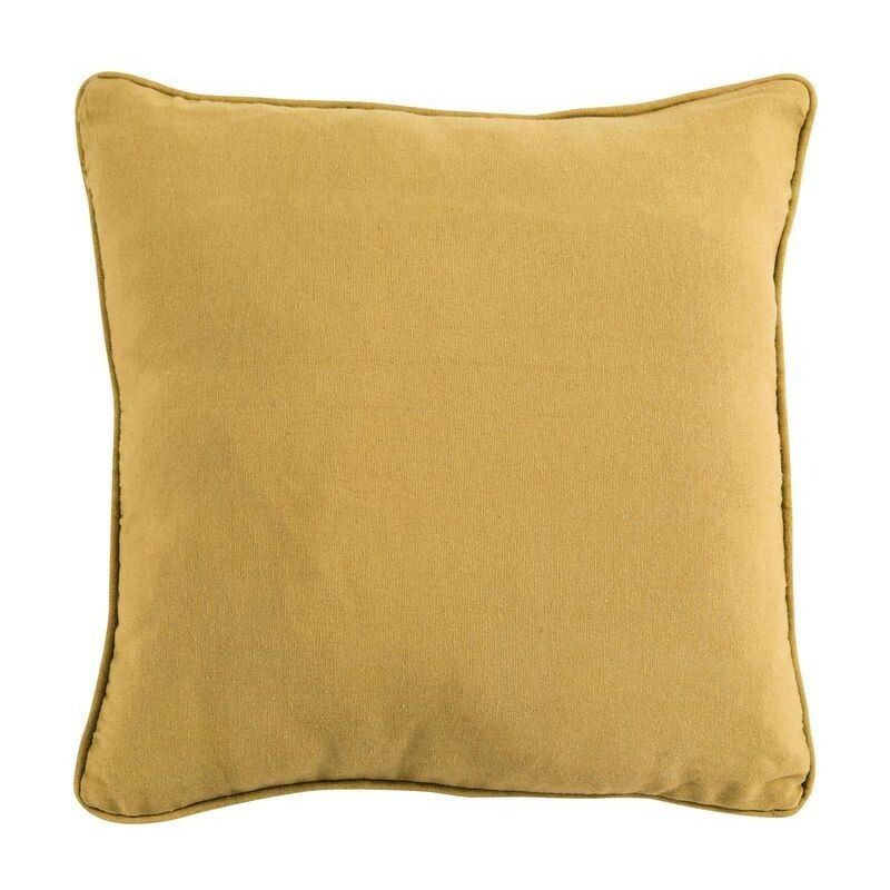 COTTON LOOK - Coussin en polycoton jaune 40x40