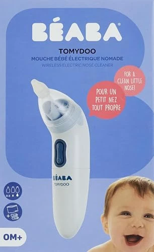 BÉABA, Tomydoo, Mouche Bebe électrique, Nomade, évolutif, 3 embouts silicone doux, Ultra rapide et Facile à utiliser, Stérilisable, Pochette de rangement
