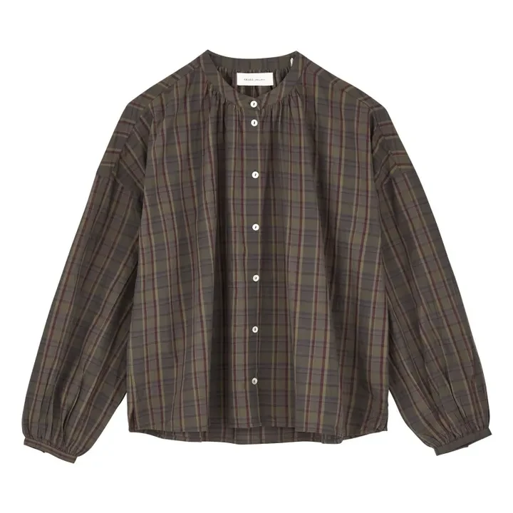 Blouse Cilla Carreaux Coton Bio | Vert foncé