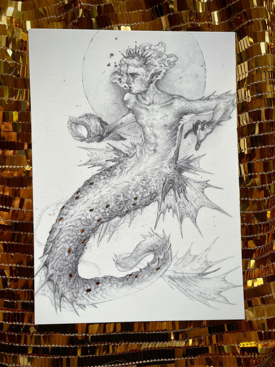 Tristan, The Banished Prince - Small Gold Foil Print