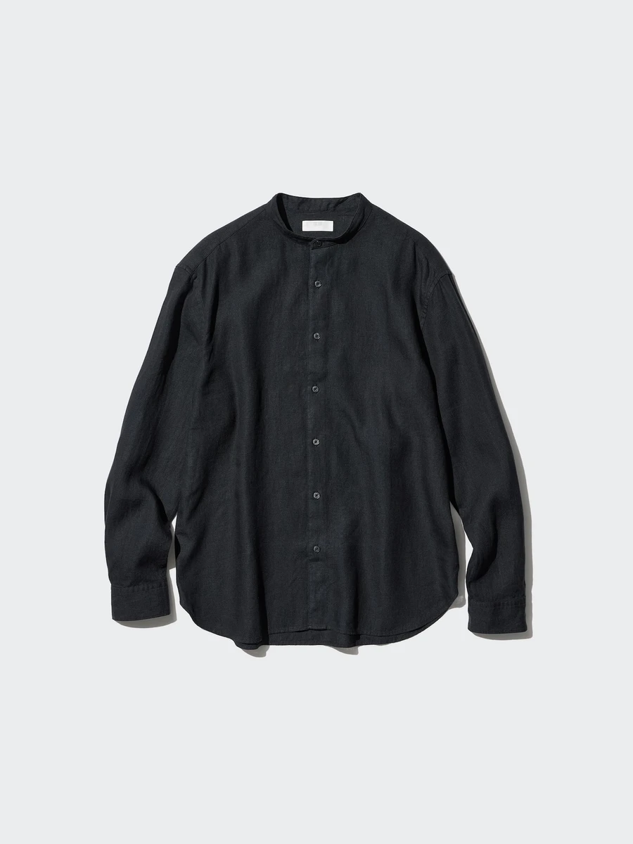 Chemise 100% Lin Premium (Col Montant) pour Homme | UNIQLO FR