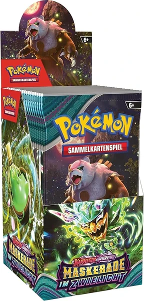Pokémon - Jeu DE Cartes À Collectionner : BOÎTE D'EXPOSITION CARMESIN & Purple - Mascarade au crépuscule (18 boosters)