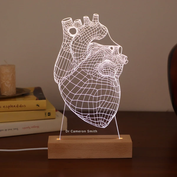 Lampe personnalisée pour cardiologue scolaire. Cadeau cardiologue, cadeau lumières LED pour lui. Cadeau pour l'obtention du diplôme d'étudiant en médecine