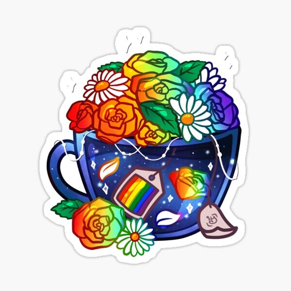 Tasse à Thé Drapeau de la Fierté - Arc-en-ciel/LGBT+ | Sticker