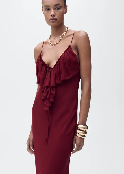 Robe en mousseline avec détails à volants