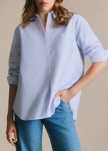 Chemise Max - Rayures Ecru Bleu