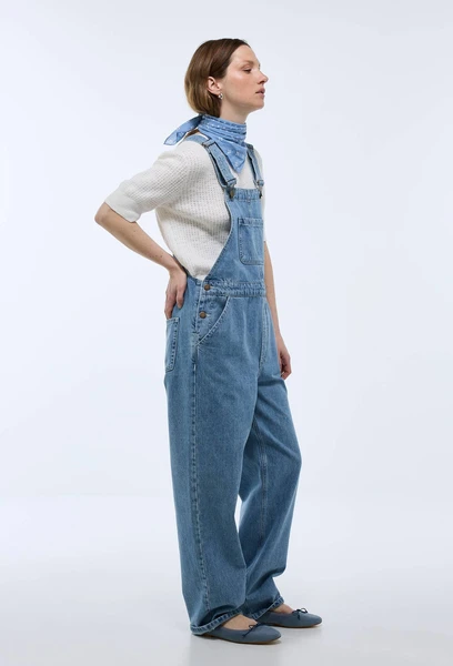 Salopette en jean BLEU FONCE pour femme MONOPRIX