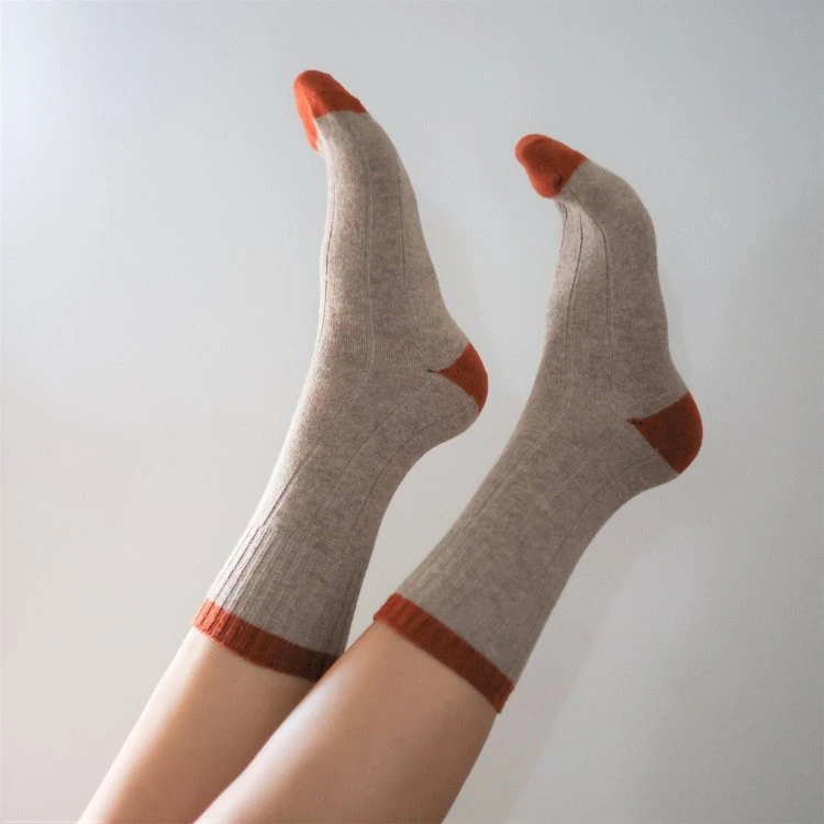 Chaussettes avec Bandes en Laine Mérinos
