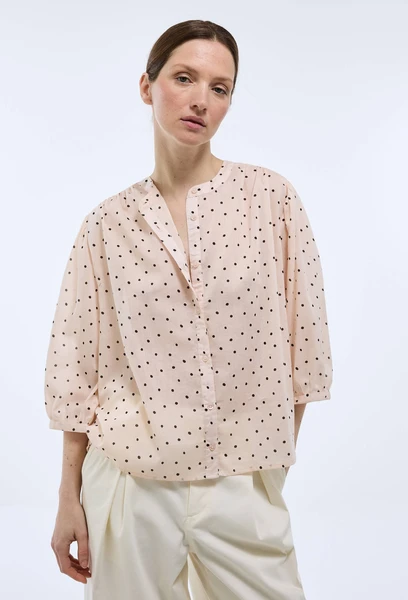 Chemise manches trois quarts imprimée en coton BIO GOTS