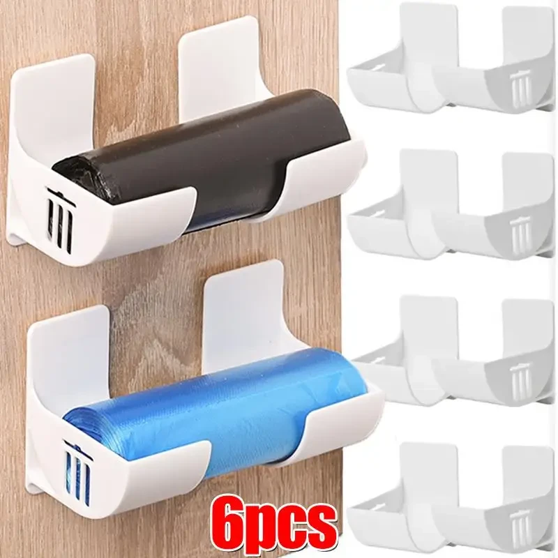 Porte-sac poubelle mural, 2/6 pièces, boîte de rangement de sacs poubelles, organisateur de sacs en plastique, conteneur de Film distributeur pour étagère de cuisine - AliExpress 15