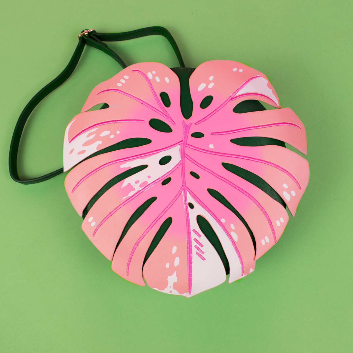 Pink Monstera Leaf Convertible Bag