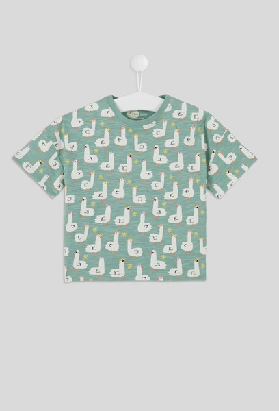 T-shirt manches courtes imprimé en coton BIO, certifié OEKO-TEX