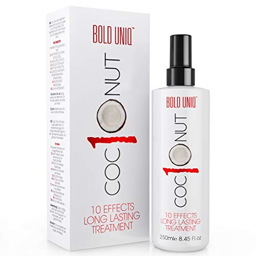 Spray Cheveux Noix de Coco - Produit Naturel de Réparation et Protection des Cheveux Abimés par la Chaleur - Traitement pour Cheveux Secs, Anti Frisottis, UV, Antistatique - 250 ml