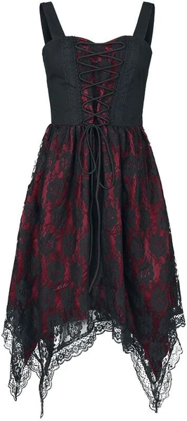 Robe avec bords en dentelle & fermeture Éclair