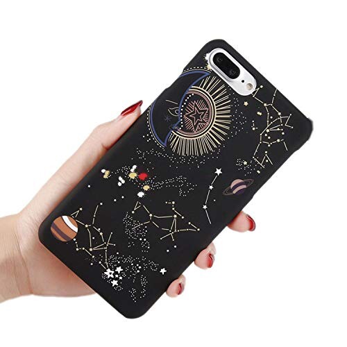 CHUNXU Coque pour iPhone 6 6S 7 8 Plus X XS Max XR Space Planet Constellation Motif PC Dur pour iPhone 7