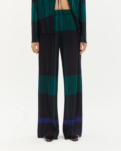 Pantalon relaxed plissé à carreaux Maro