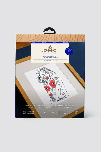 Kit broderie traditionnelle - Figures florales coquelicots