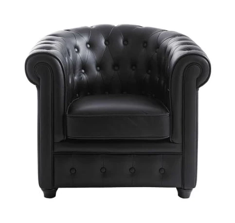 Pour PAPA - Fauteuil club capitonné noir