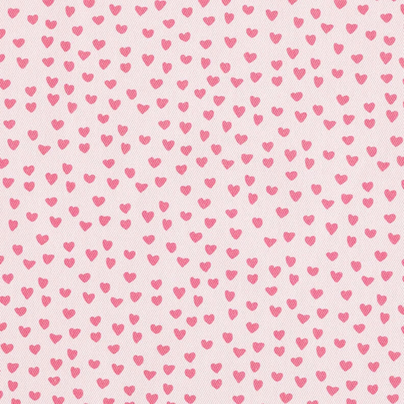 Tissu de décoration sergé coton mini cœurs – rose clair