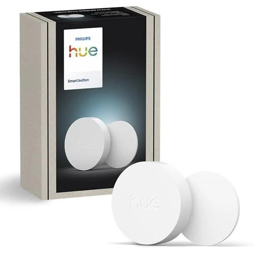 Philips Hue Smart Button, Accessoire de contrôle intelligent des lumières sans fil, pour les pièces à vivre, chambres, nouvelle génération
