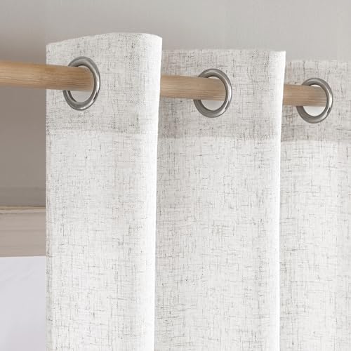 Rideau lin blanc cantonnière beige 135 x 250 cm | Coté Déco Coté Jardin