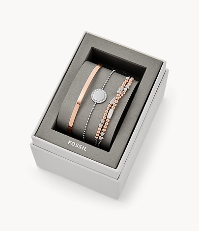 Coffret cadeau avec bracelet en acier bicolore