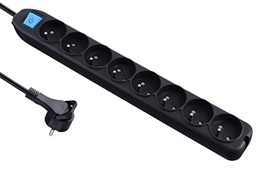 Electraline 32055 Bloc Multiprise 8 Prises avec interrupteur - câble 1,5 m
