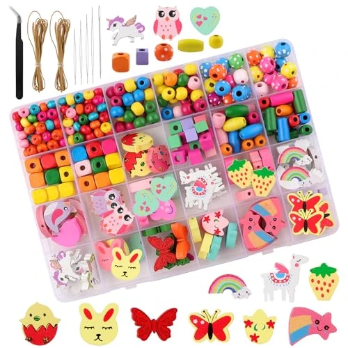 Lot de 500 perles en bois