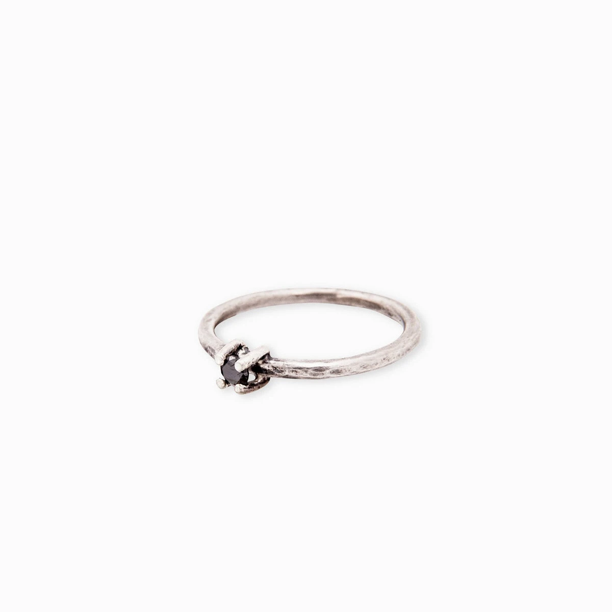 Oshun | Silver Wedding Ring with Black Diamond for Her