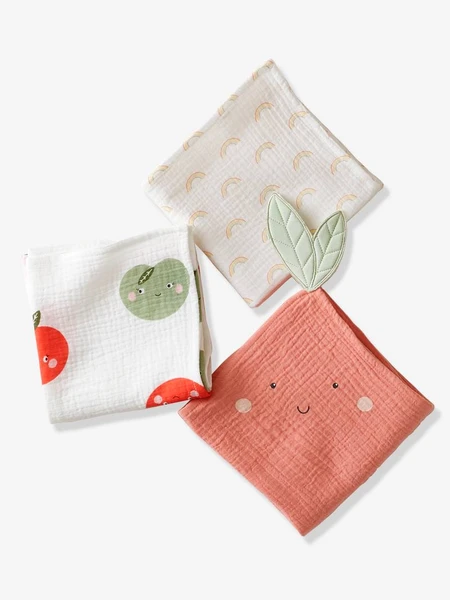 Lot de 3 langes en gaze de coton POMME - multicolore, Destination Soleil