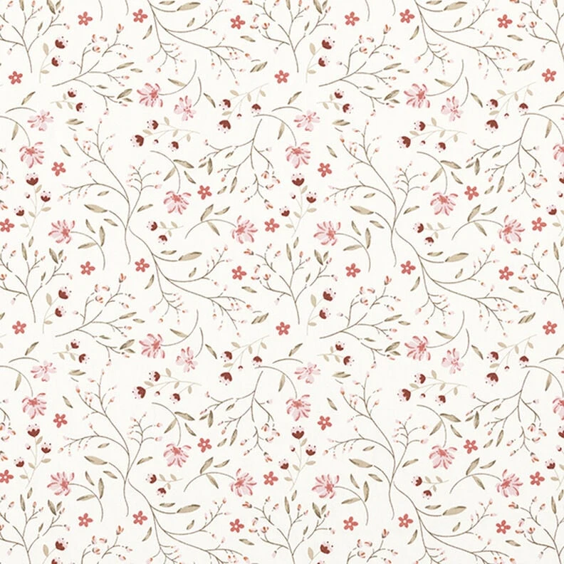 Jersey coton Vrilles de fleurs – écru - Idéal pour Vêtements bébé