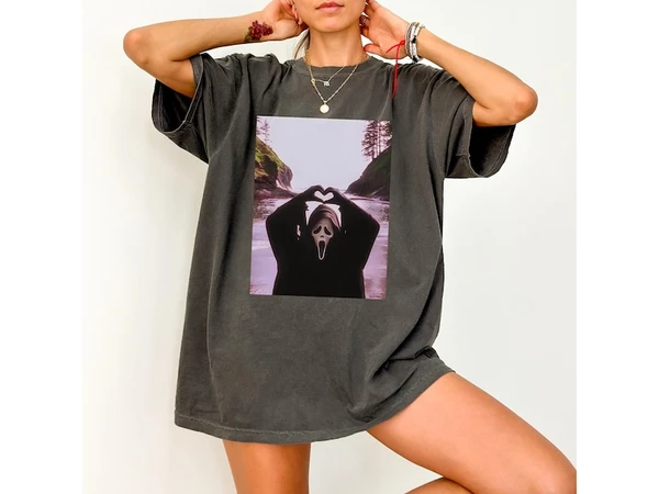 Ghost Face Heat Hands Halloween T-shirt, Funny Halloween Crewneck & Tee, Fall Spooky Season Shirt, Halloween Gift for Horror Lovers