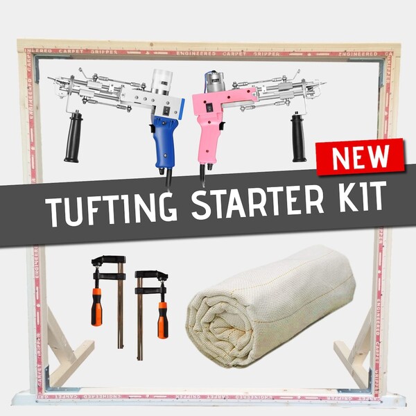 Tufting Starter Kit - Tufting Gun, Primary Tufting Cloth and Tuft Frame - Beginner Rug Tufting Package