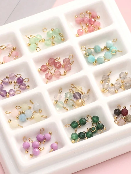 beadia 5/10 pièces Pendentif en pierre naturelle de 4 mm - utilisé pour la fabrication de bijoux DIY, colliers, bracelets, accessoires et fournitures | Mode en ligne | SHEIN FRANCE