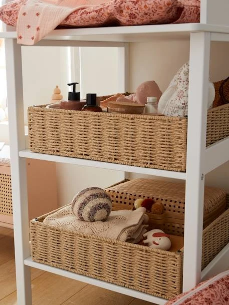 Panier de rangement pour table à lange en corde de papier beige - Vertbaudet