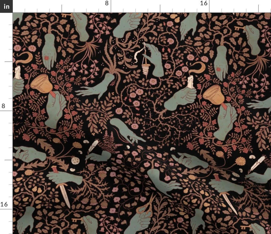 Your Hands are Cold - blue hands Fabric | Spoonflower