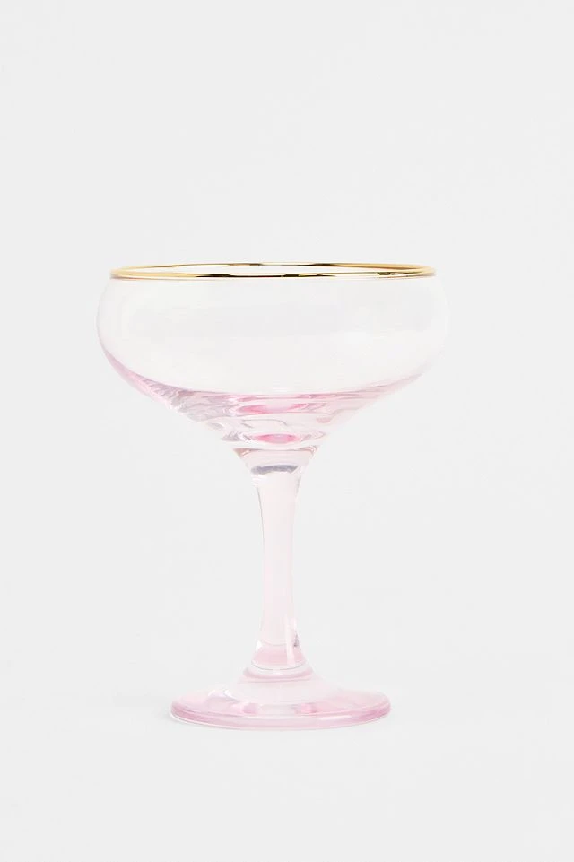 Verre à pied rose