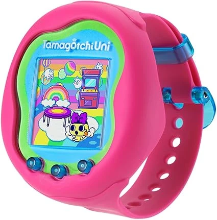 Bandai – Tamagotchi Uni – Tamagotchi connecté avec Bracelet Montre – Tamagotchi Animal Interactif - Animal de Compagnie virtuel – Tamagotchi en français - Modèle Rose – Jeu Enfant 6 Ans et + - 43351