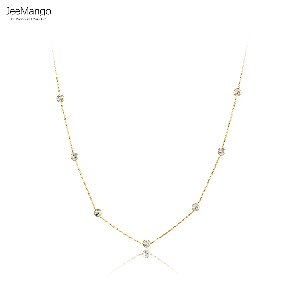 JeeMango – collier ras du cou en cristal CZ blanc/coloré, en acier inoxydable, style bohémien, pendentif de plage, chaîne, bijoux pour femmes, JN22092 - AliExpress 36