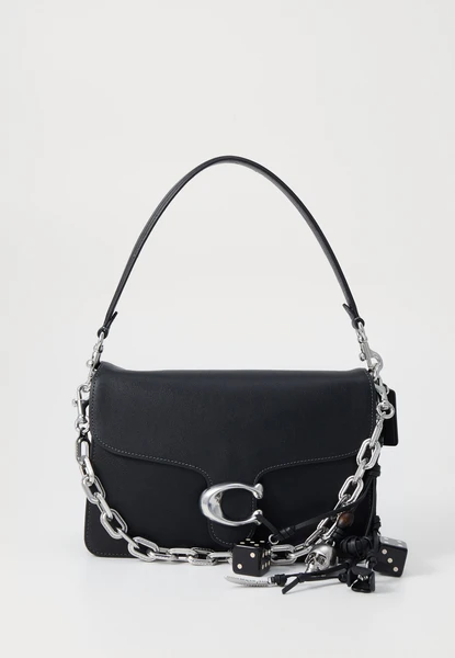 CHAIN TABBY SHOULDER BAG WITH CHARM DETAIL - Sac à main - black