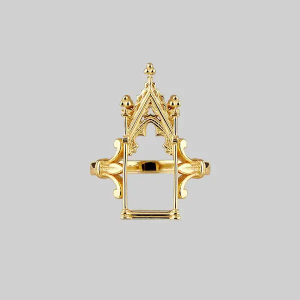 LENORE. Gothic Arch Window Ring - Gold