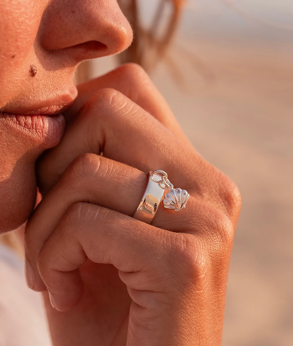 Bague coquillage suspendu Argent 925