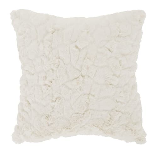 Coussin imitation fourrure écrue 45x45 | Maisons du Monde