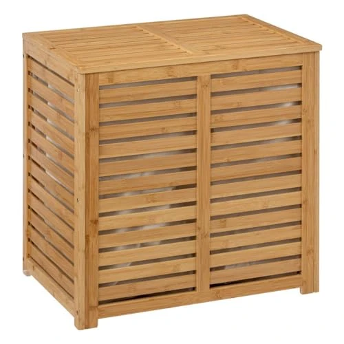  Panier à Linge Double 50l Bambou