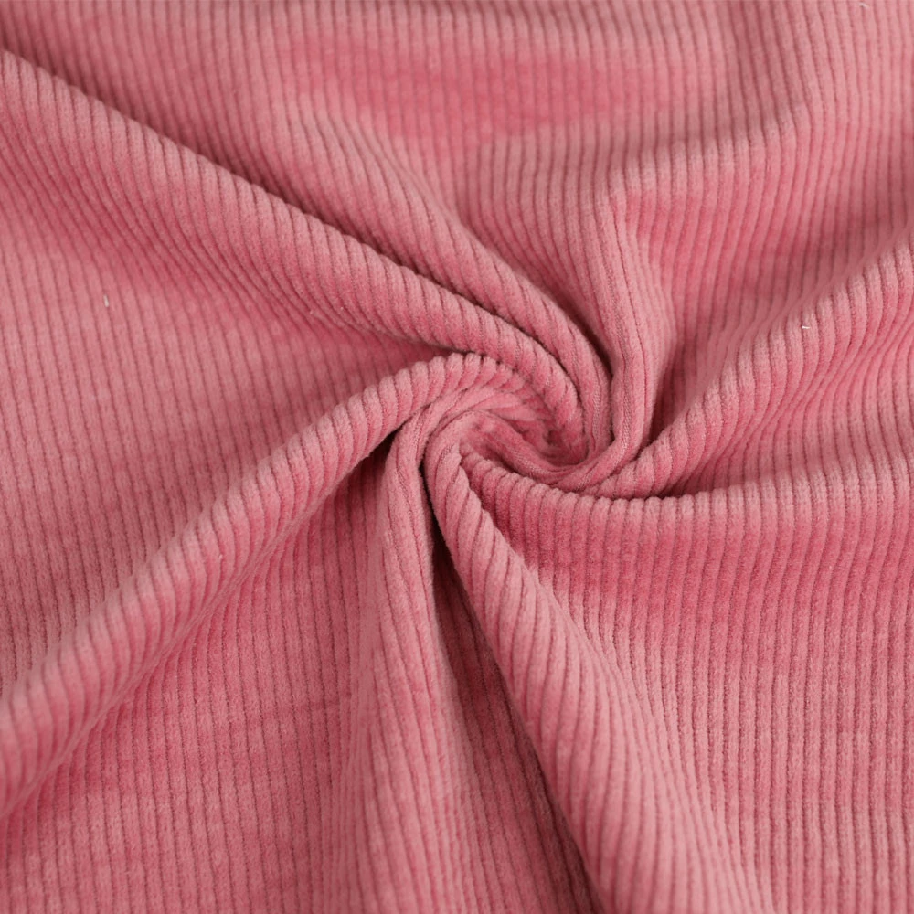 Tissu velours côtelé coton stretch uni - rose | Pour couture d'habits en velours de poids moyen