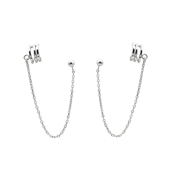 Clip à Trois Anneaux Avec Clip D'oreille En Argent Sterling